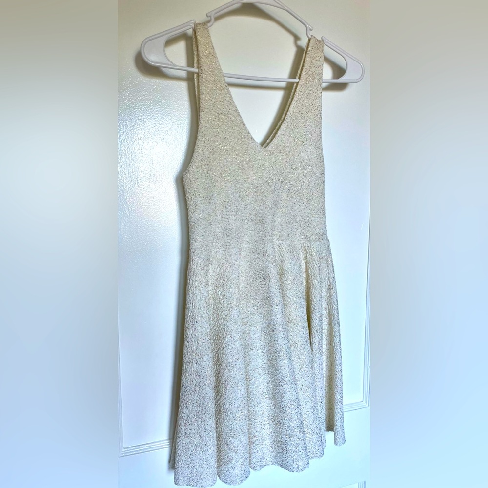 Silence + Noise sparkling white skater dress